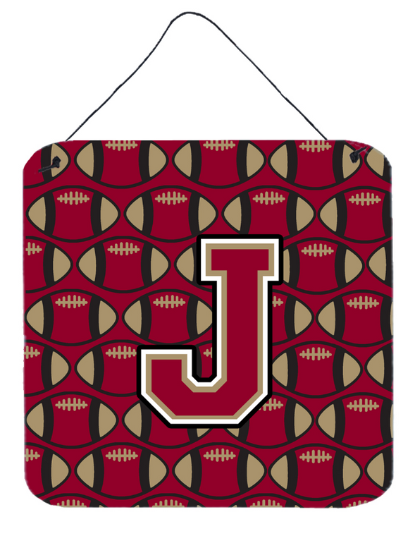 Monogram Letter Football Wall or Door Hanging Prints - 638508303677