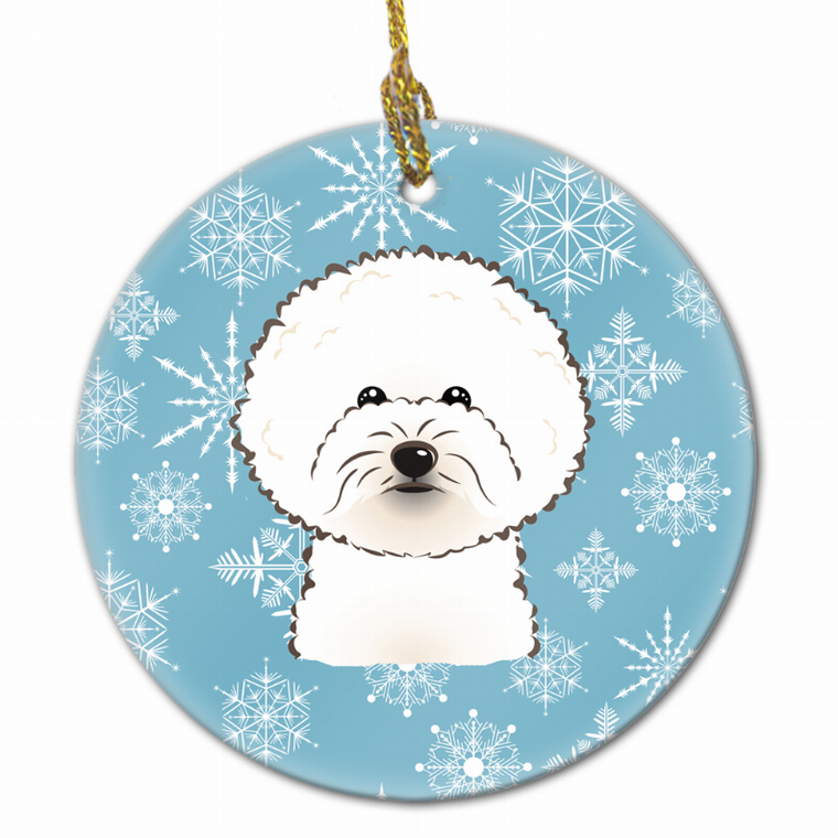Snowflake Dog on Ceramic Ornament - 638508108753