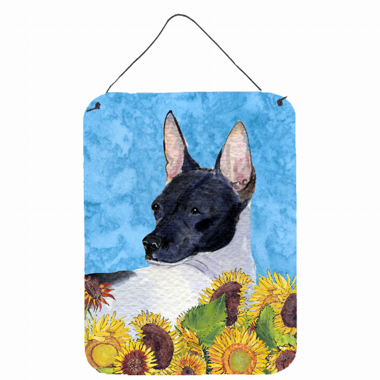 Summer Flowers Design with Dog Wall or Door Hanging Prints - 615872608249
