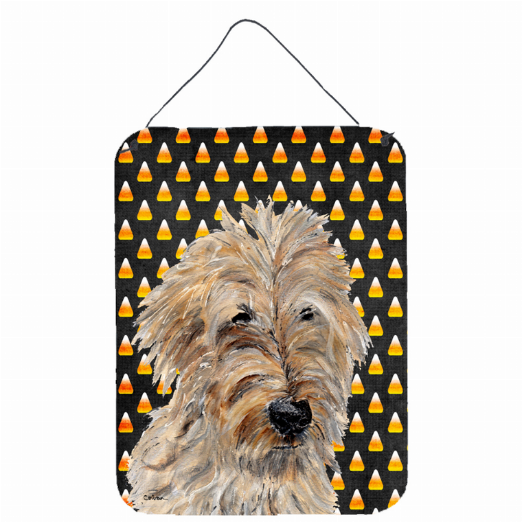 Candy Corn Halloween Design with Dog Wall or Door Hanging Prints - 615872848508