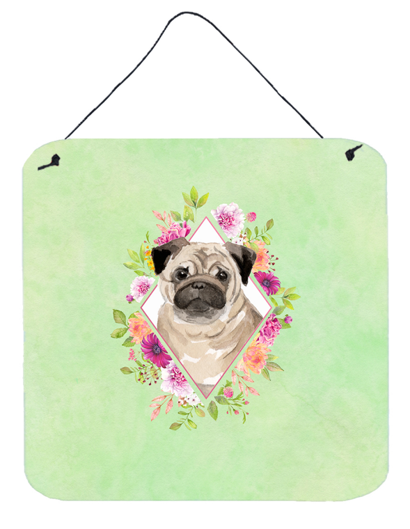 Flowers Design with Dog Wall or Door Hanging Prints - 194030073797