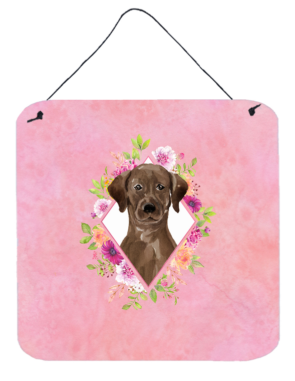 Flowers Design with Dog Wall or Door Hanging Prints - 194030072516