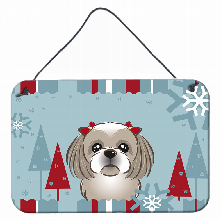 Winter Holiday Design with Dog Art Wall or Door Hanging Prints - 638508112194