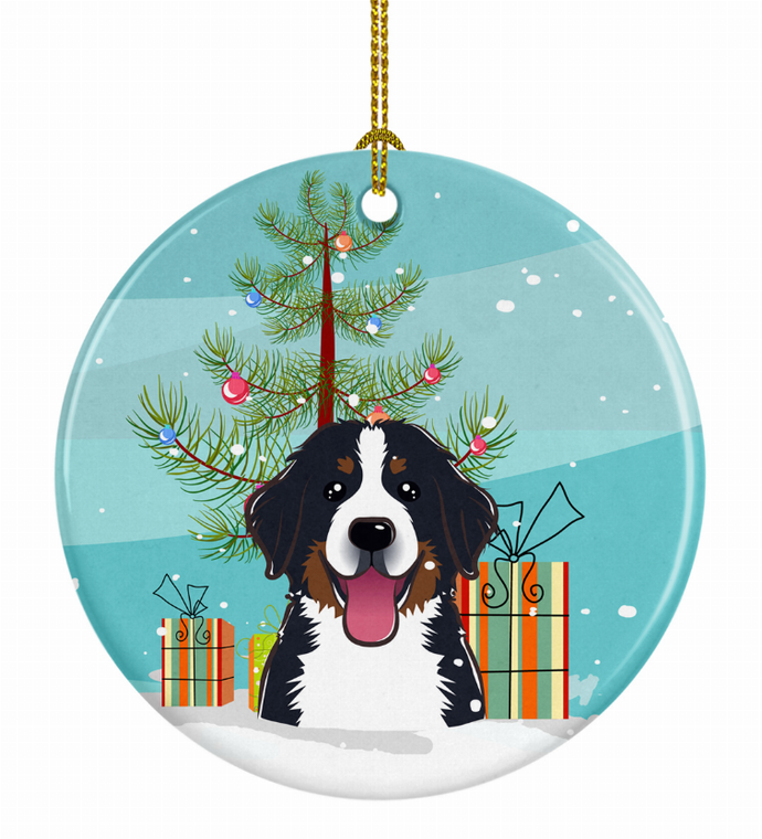 Christmas Tree and Dog on Ceramic Ornament - 652259327607