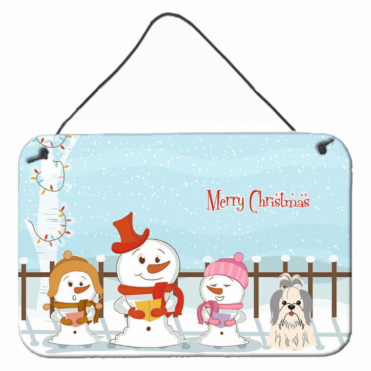 Merry Christmas Carolers Design with Dog Art Wall or Door Hanging Prints - 638508444196