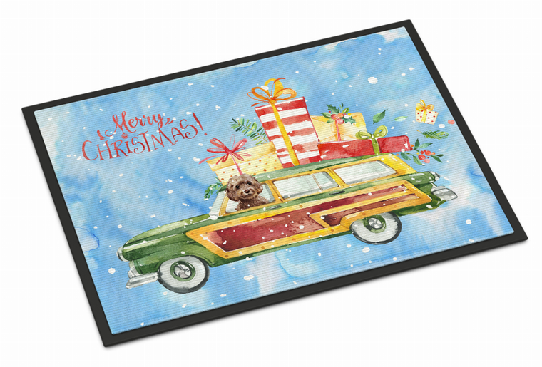 Christmas Dog in Car Mat - 652259291397