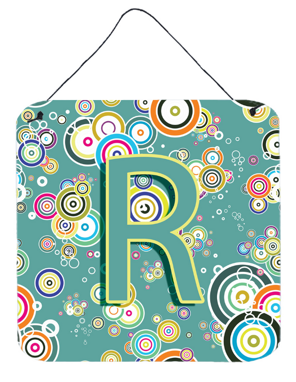 Circle Circle Teal Initial Alphabet Wall or Door Hanging Prints - 615872987047