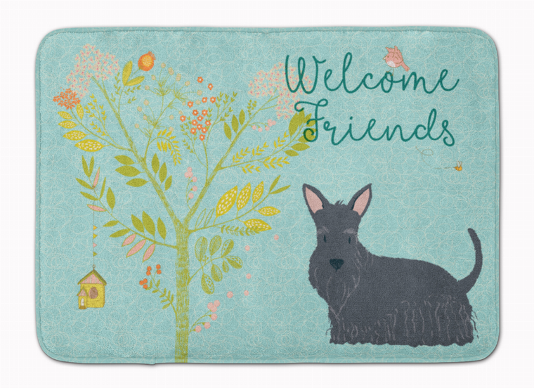 Welcome Friends Dogs Art Machine Washable Memory Foam Mat - 638508898517