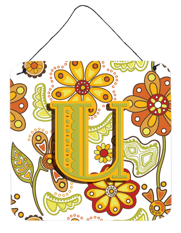 Monogram Letter Floral Wall or Door Hanging Prints - 615872983957