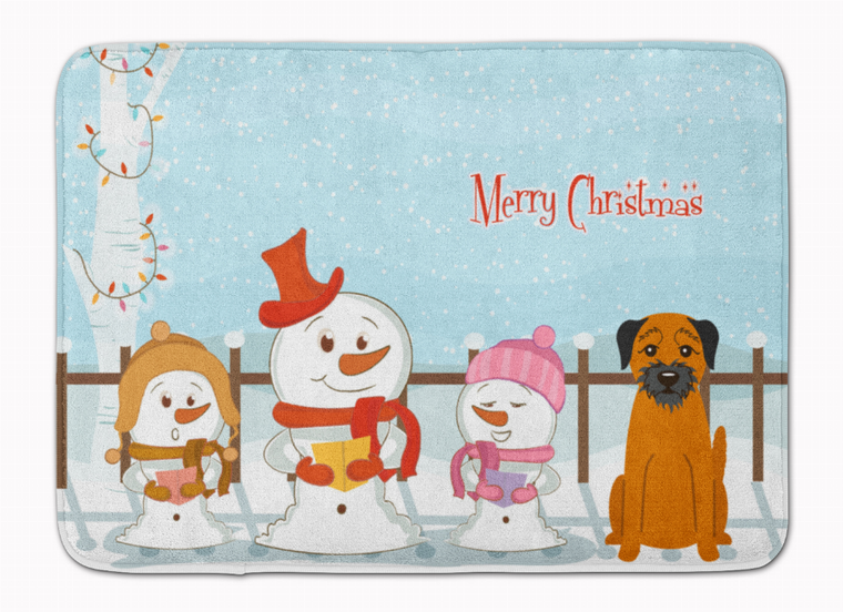 Merry Christmas Carolers Dog Art Machine Washable Memory Foam Mat - 638508637727