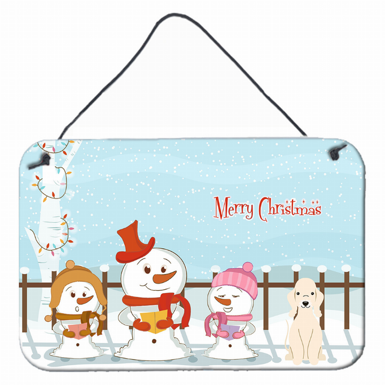 Merry Christmas Carolers Design with Dog Art Wall or Door Hanging Prints - 638508444257