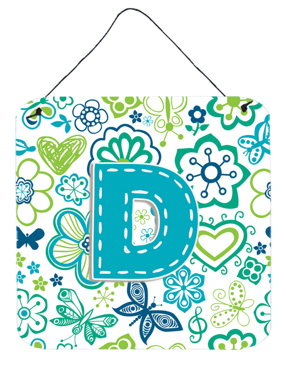 Flowers and Butterflies Monogram Letter Wall or Door Hanging Prints - 615872984565