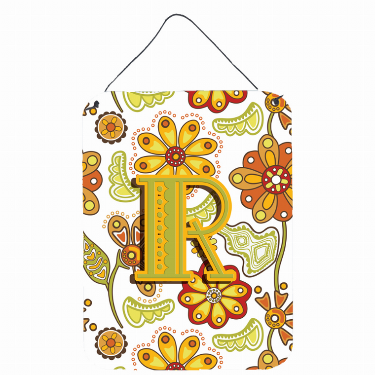 Monogram Letter Floral Wall or Door Hanging Prints - 638508028044