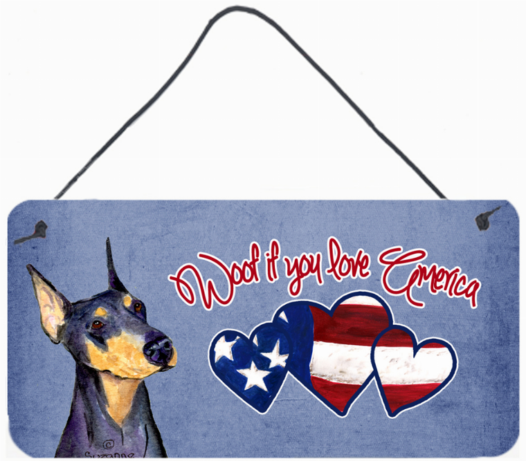 Woof if you love America Dog Art Wall or Door Hanging Prints - 615872937332