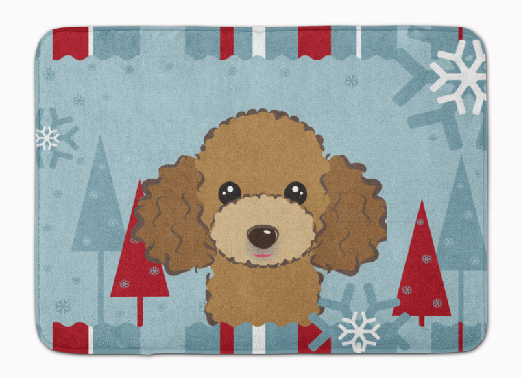 Winter Holiday Dog Art Machine Washable Memory Foam Mat - 638508634641
