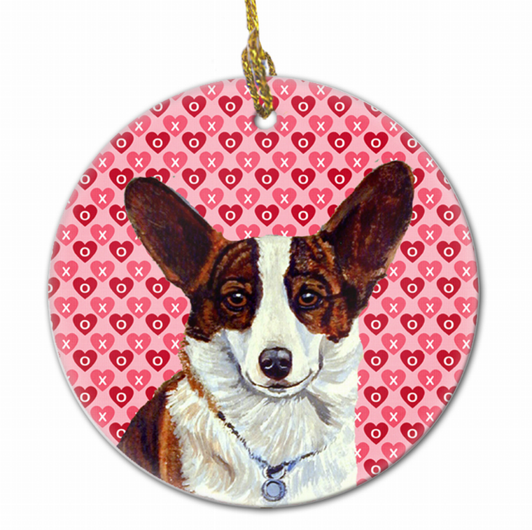 Valentine's Day Dog Portrait Ceramic Ornament - 615872602520