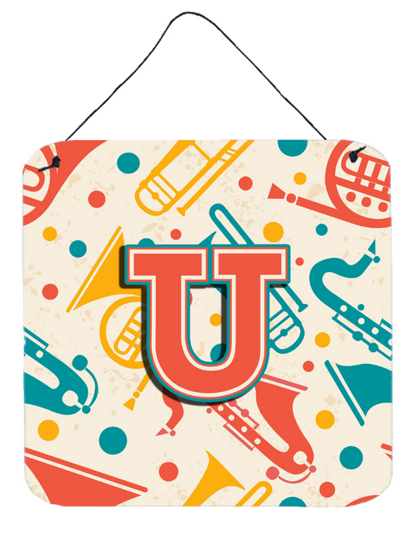 Retro Musical Instruments Initial Wall or Door Hanging Prints - 615872983445