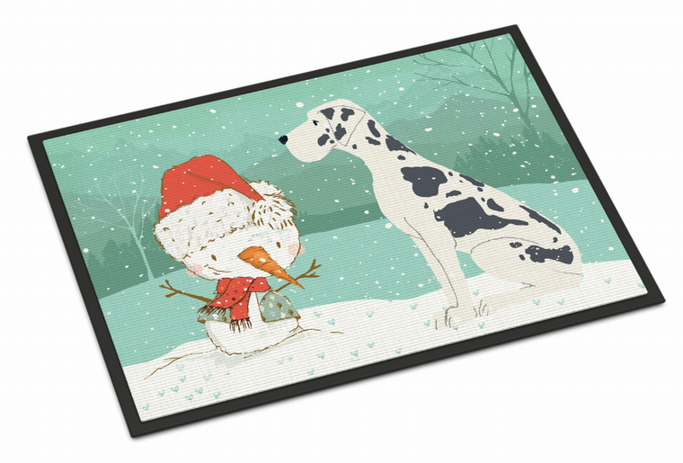 Dog and Snowman Christmas Indoor or Outdoor Mat - 652259278831