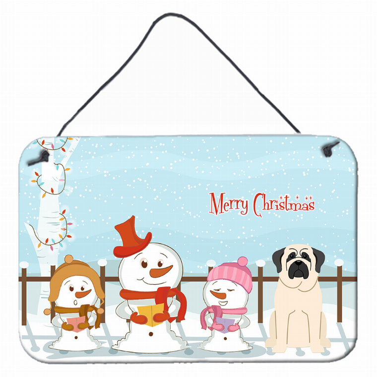 Merry Christmas Carolers Design with Dog Art Wall or Door Hanging Prints - 638508443519