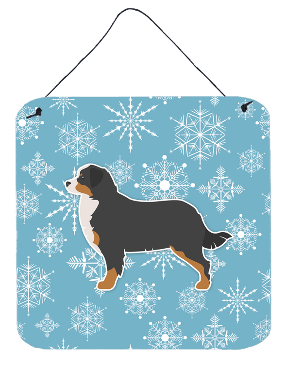 Winter Snowflake Design with Dog Art Wall or Door Hanging Prints - 638508520029