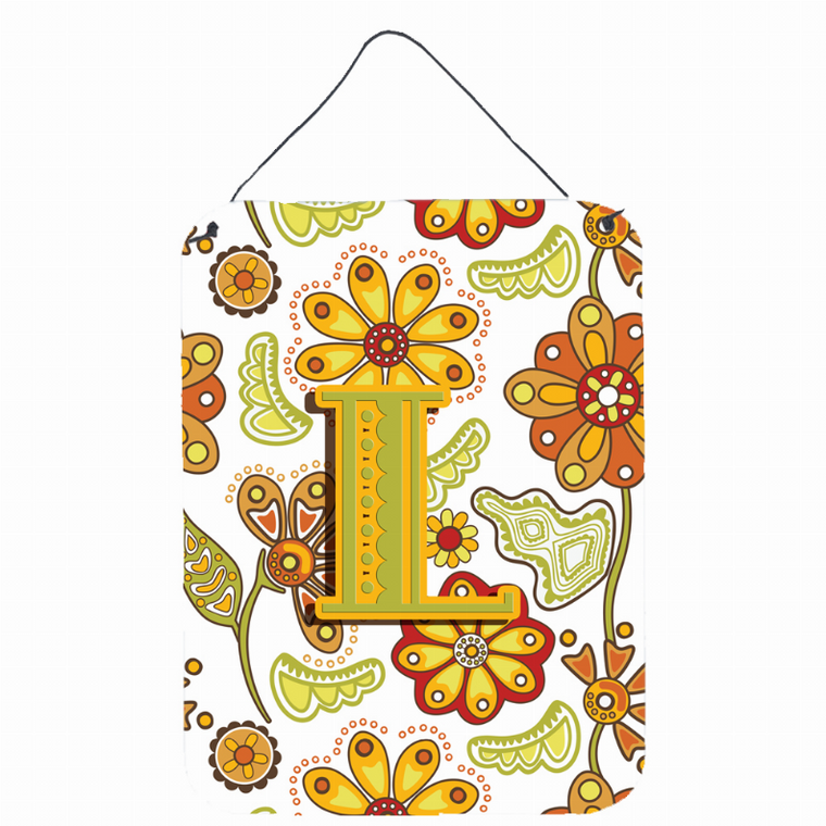 Monogram Letter Floral Wall or Door Hanging Prints - 638508027993