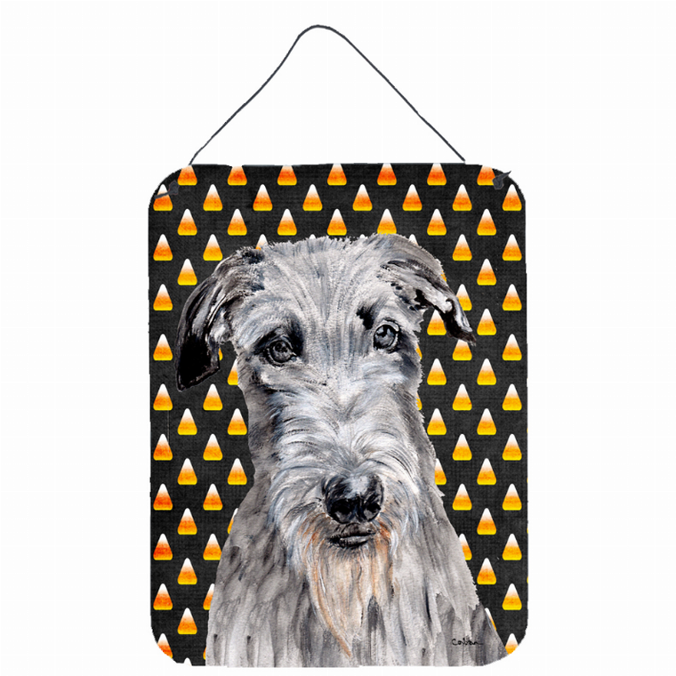 Candy Corn Halloween Design with Dog Wall or Door Hanging Prints - 615872848416