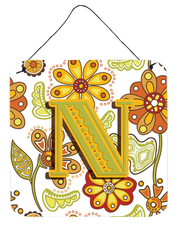 Monogram Letter Floral Wall or Door Hanging Prints - 615872983889