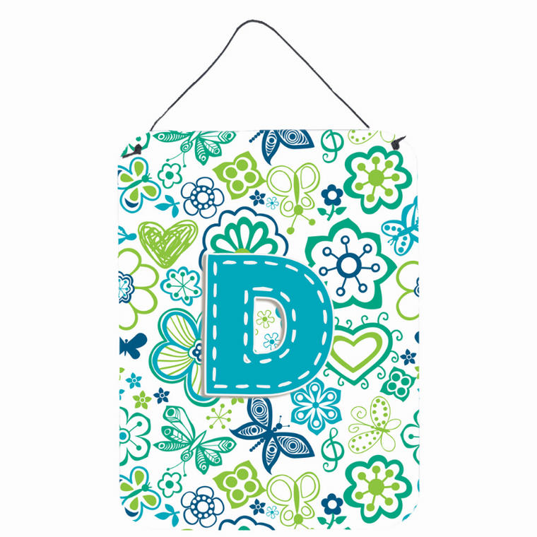 Flowers and Butterflies Monogram Letter Wall or Door Hanging Prints - 638508028426