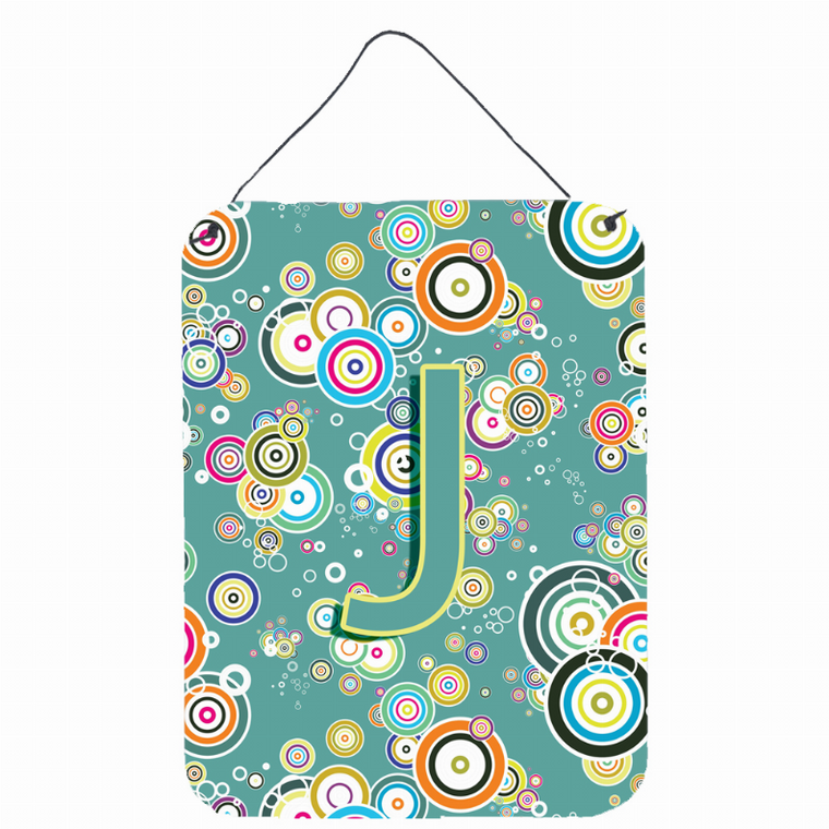 Circle Circle Teal Initial Alphabet Wall or Door Hanging Prints - 638508030566