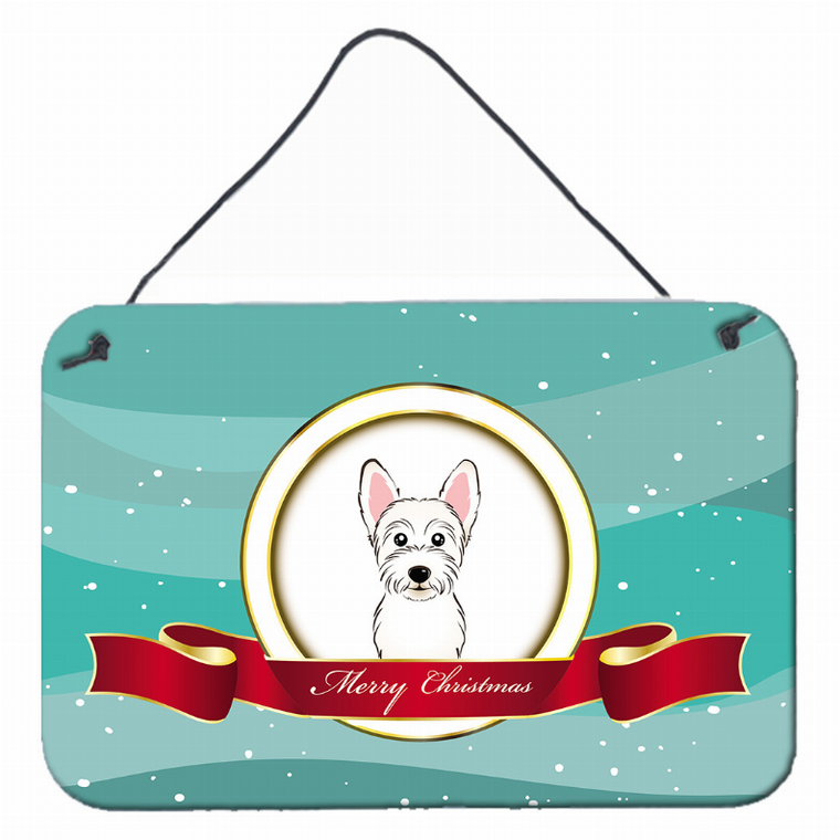 Merry Christmas Design with Dog Art Wall or Door Hanging Prints - 638508099549