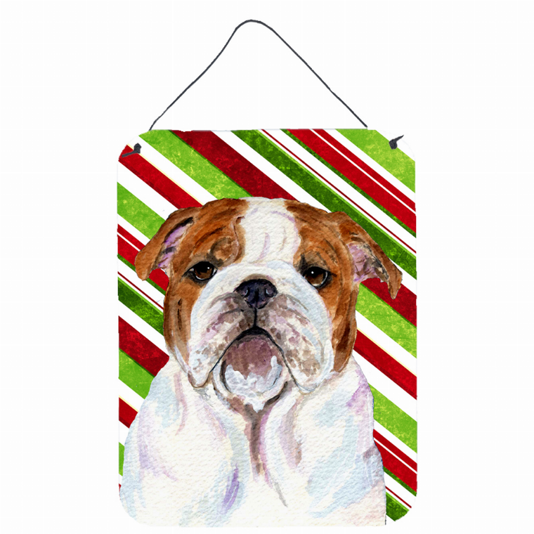 Candy Cane Holiday Christmas Design with Dog Wall or Door Hanging Prints - 615872622849