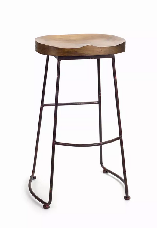 Wood Stool 30.5"H Wood/Metal - 746427664318