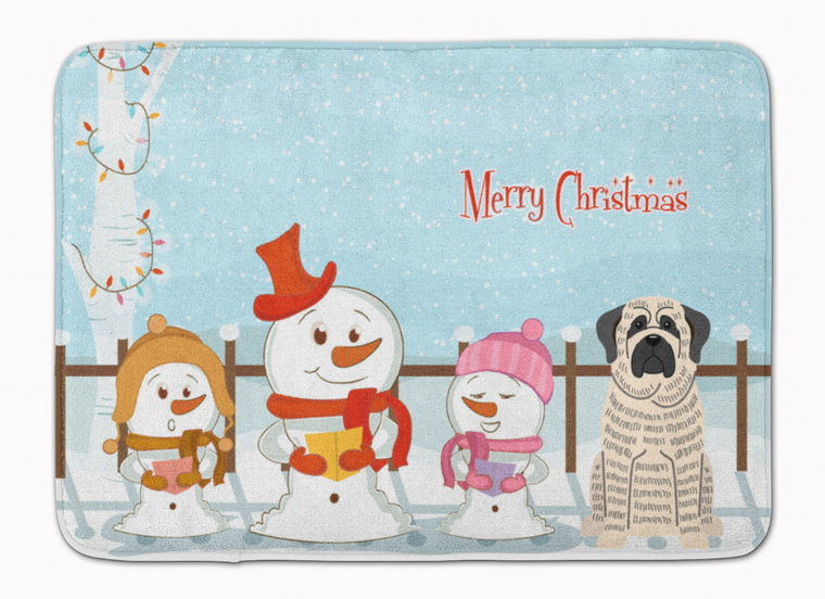 Merry Christmas Carolers Dog Art Machine Washable Memory Foam Mat - 638508637499