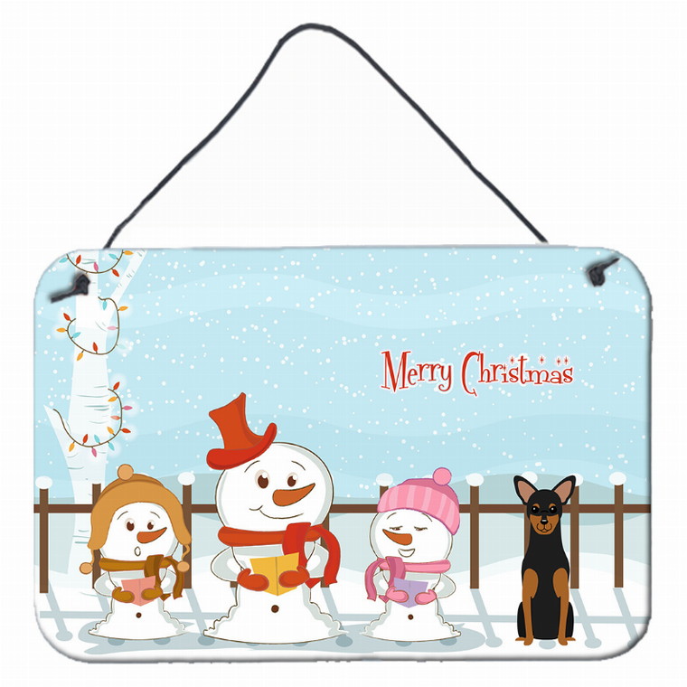 Merry Christmas Carolers Design with Dog Art Wall or Door Hanging Prints - 638508443625