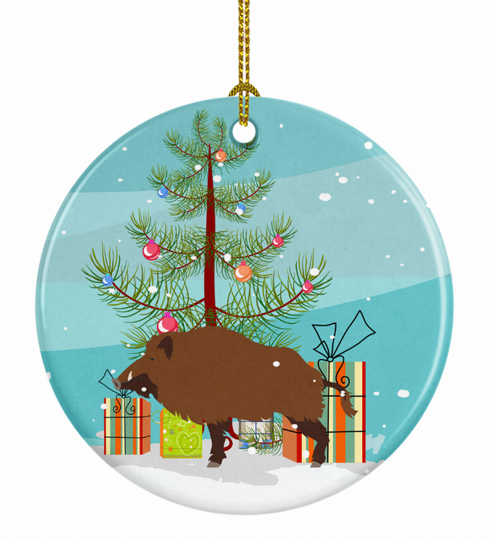 Pig Christmas Ceramic Ornament - 652259330478