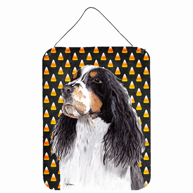 Candy Corn Halloween Design with Dog Wall or Door Hanging Prints - 615872615421