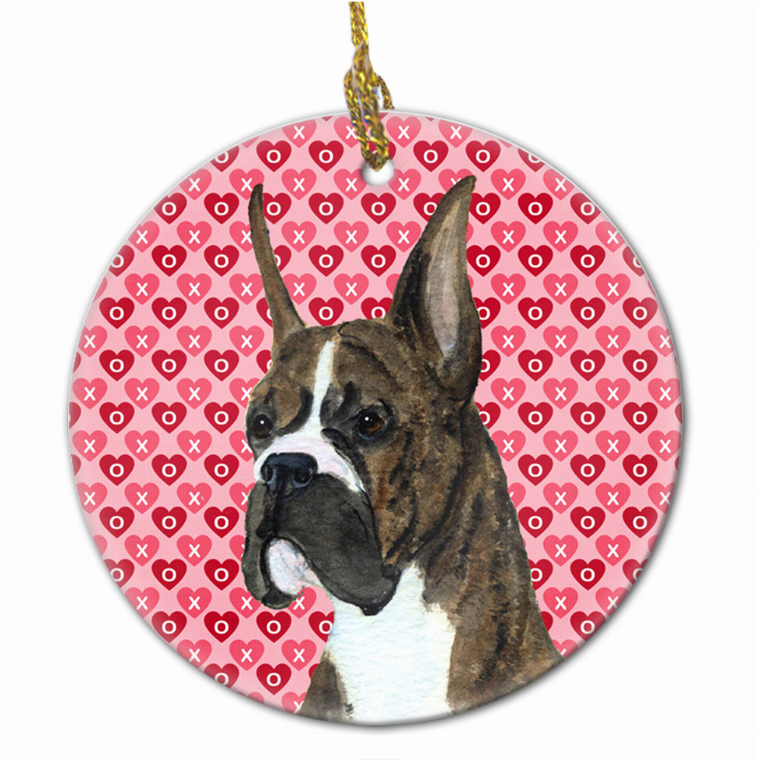 Valentine's Day Dog Portrait Ceramic Ornament - 615872603183
