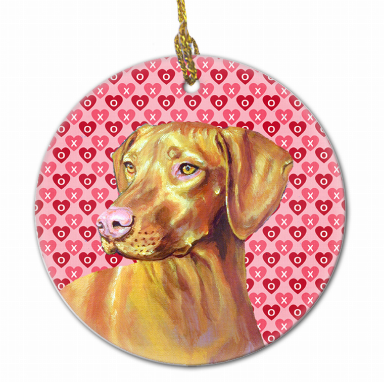 Valentine's Day Dog Portrait Ceramic Ornament - 615872602445