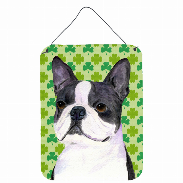 St. Patrick's Day Shamrock Portrait Design with Dog Wall or Door Hanging Prints - 615872618866