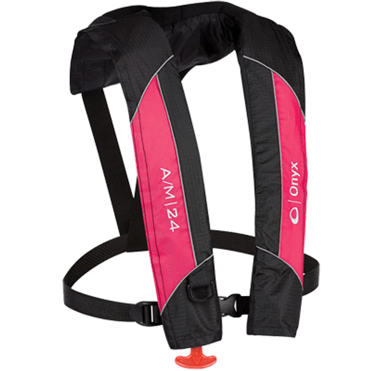 Onyx A/M-24 Automatic/Manual Inflatable PFD Life Jacket - Pink - 043311046343