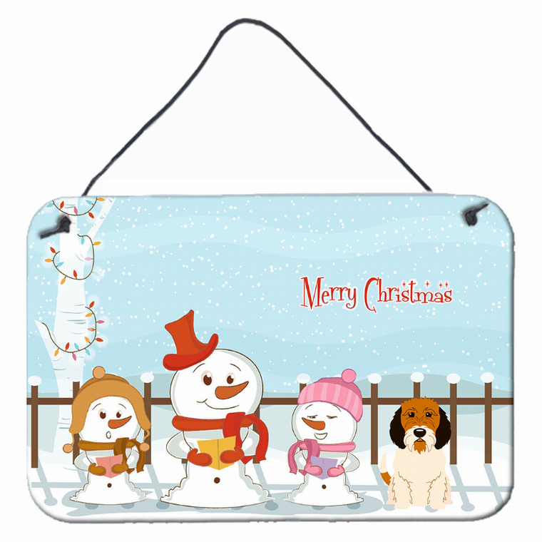 Merry Christmas Carolers Design with Dog Art Wall or Door Hanging Prints - 638508444134