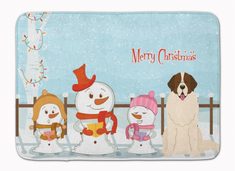 Merry Christmas Carolers Dog Art Machine Washable Memory Foam Mat - 638508637604