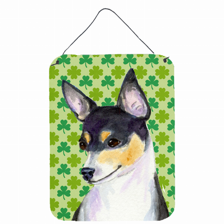 St. Patrick's Day Shamrock Portrait Design with Dog Wall or Door Hanging Prints - 615872618842