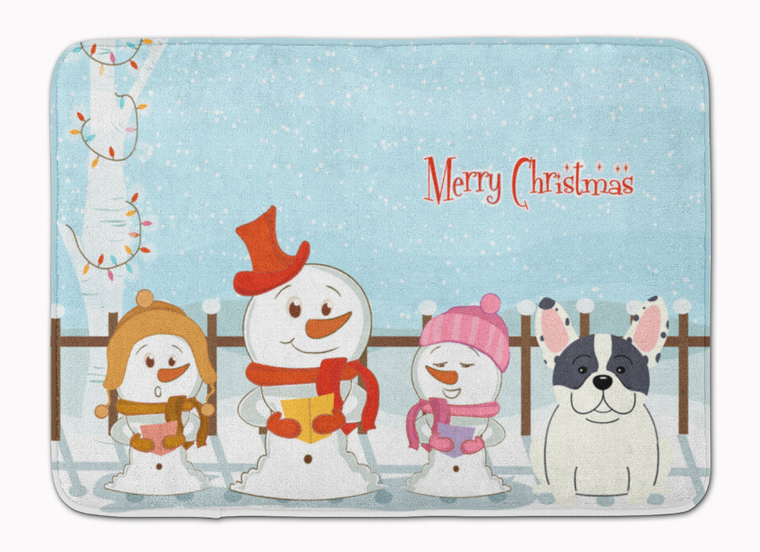 Merry Christmas Carolers Dog Art Machine Washable Memory Foam Mat - 638508637444