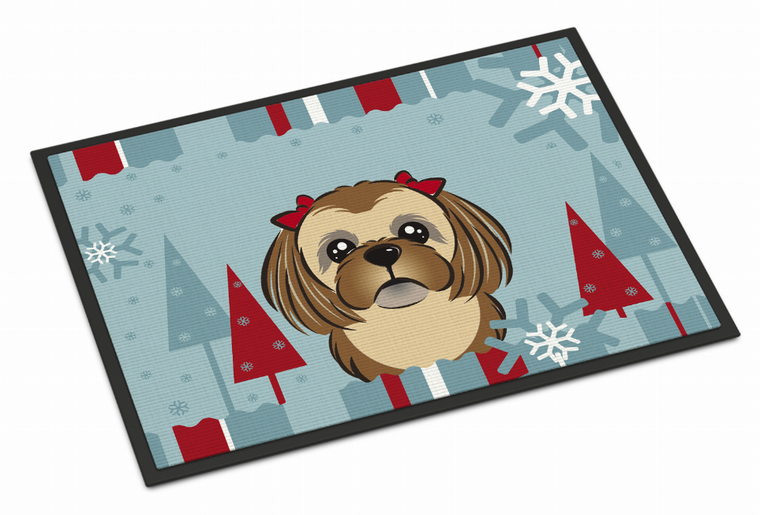 Winter Holiday Dog Art Indoor or Outdoor Mat - 638508113429