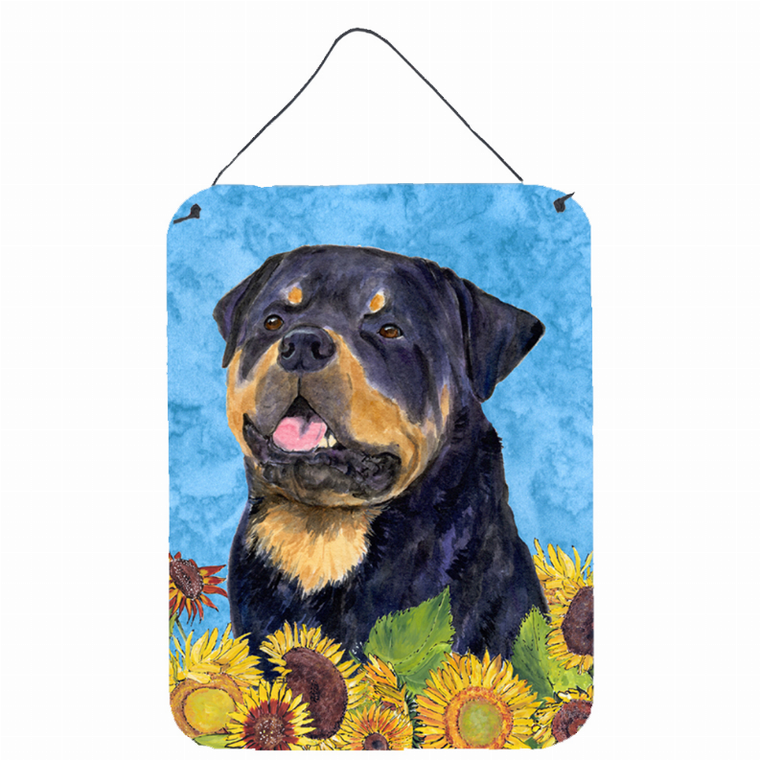 Summer Flowers Design with Dog Wall or Door Hanging Prints - 615872608690