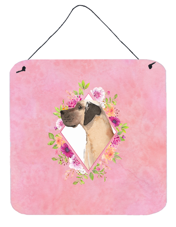 Flowers Design with Dog Wall or Door Hanging Prints - 194030072356