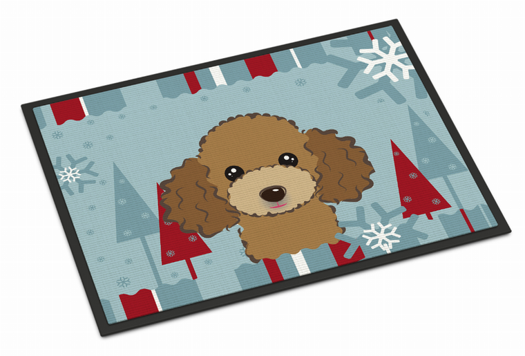 Winter Holiday Dog Art Indoor or Outdoor Mat - 638508112873