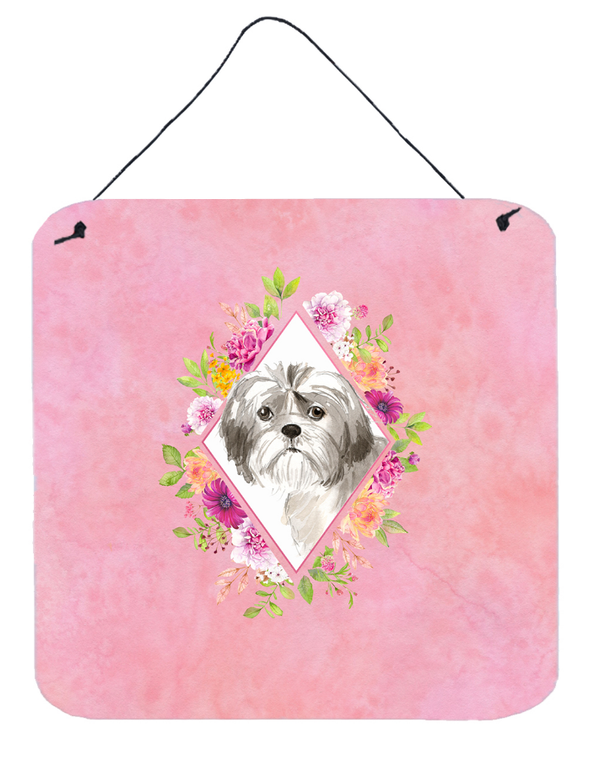 Flowers Design with Dog Wall or Door Hanging Prints - 194030072127