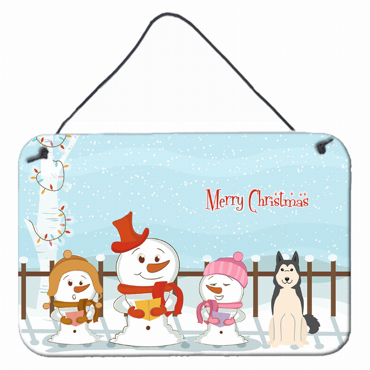 Merry Christmas Carolers Design with Dog Art Wall or Door Hanging Prints - 638508443595